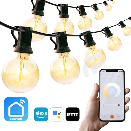 50ft. Smart LED Outdoor String Lights